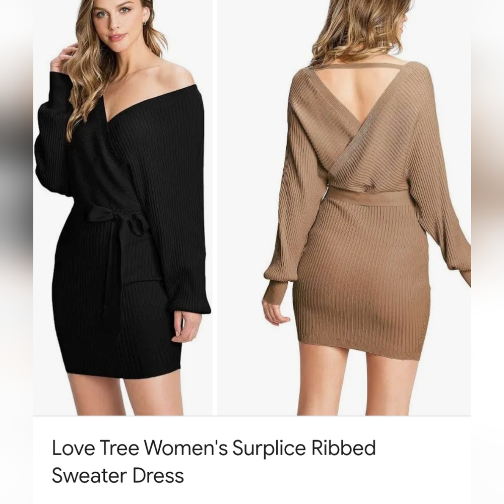Love Tree Black Sweater Dress